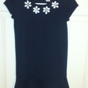 Navy Embellish Girls Dress